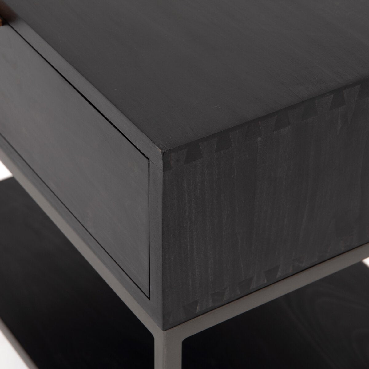 Trey Nightstand Poplar Black Wash