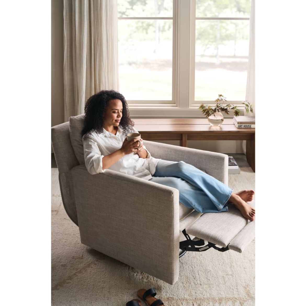 Rowe Lilah Swivel Power Recliner 12586-19 Fabric Color