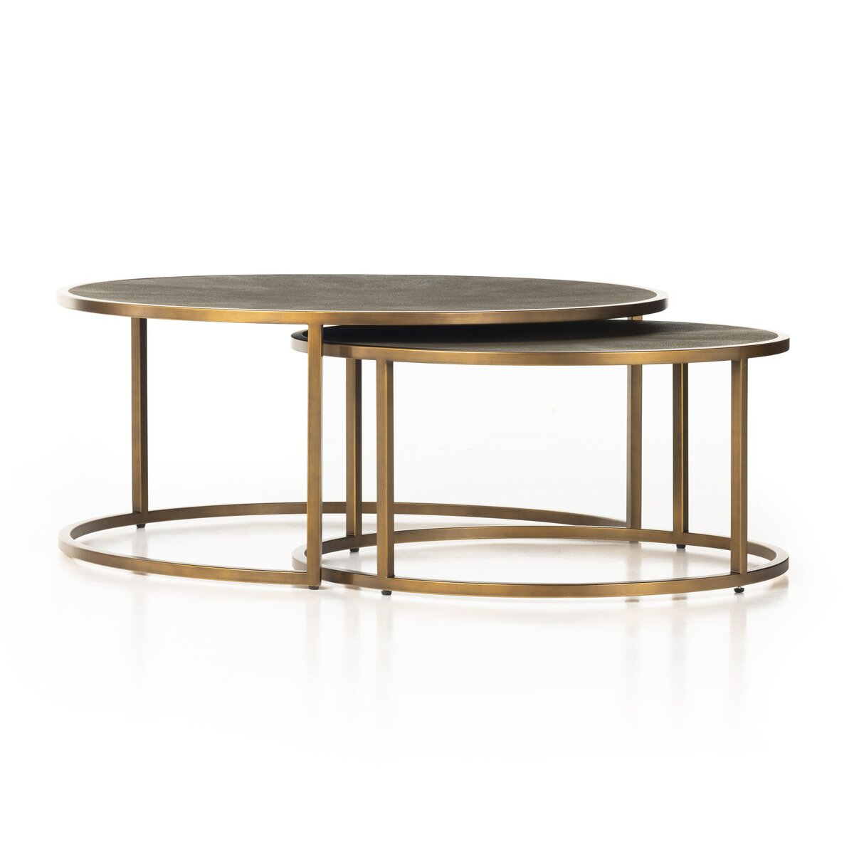 Four Hands Shag Green Nesting Coffee Tables