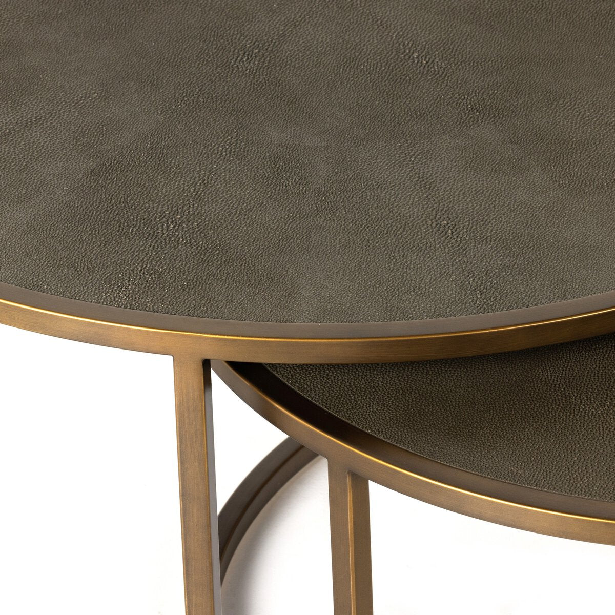 Four Hands Shag Green Nesting Coffee Tables