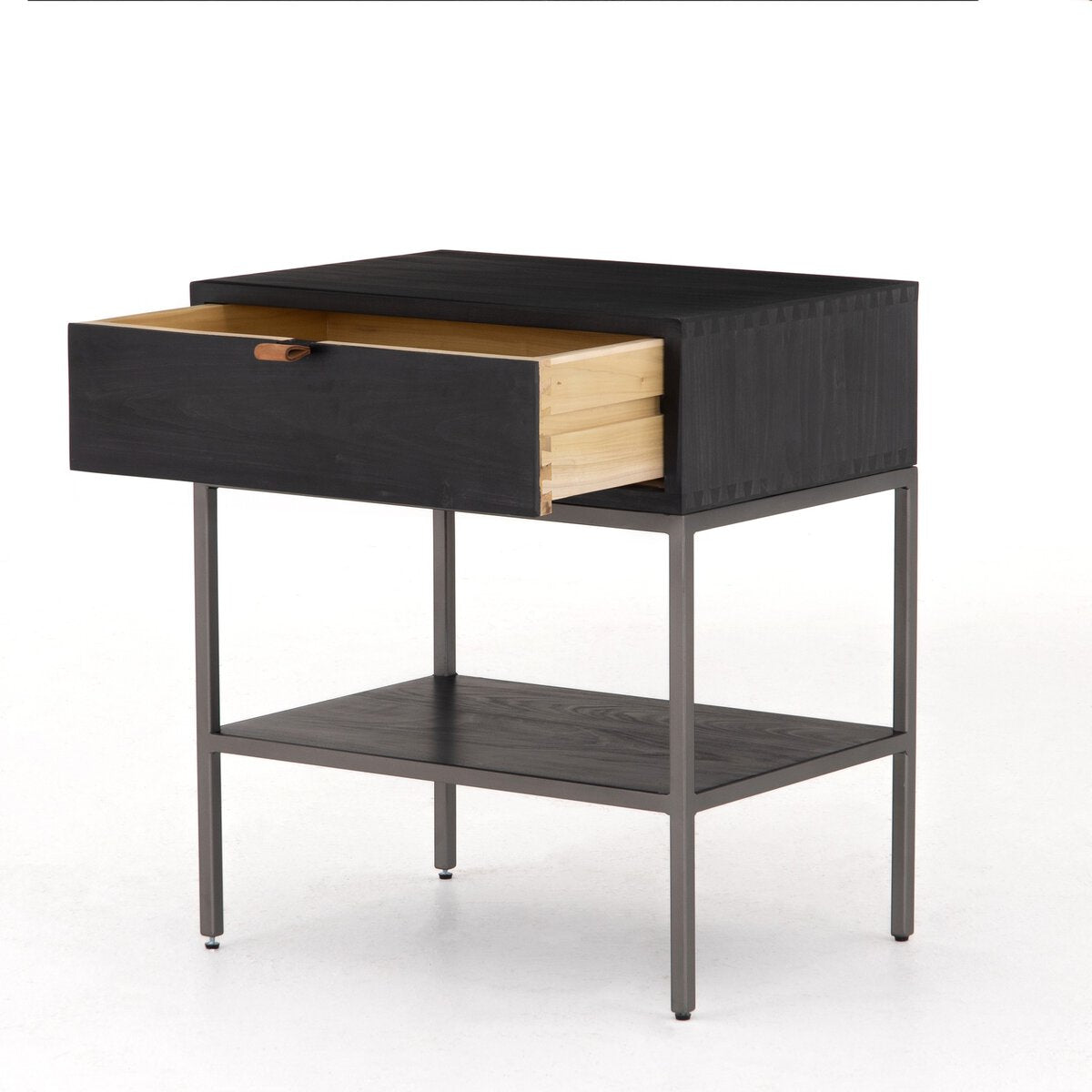 Trey Nightstand Poplar Black Wash