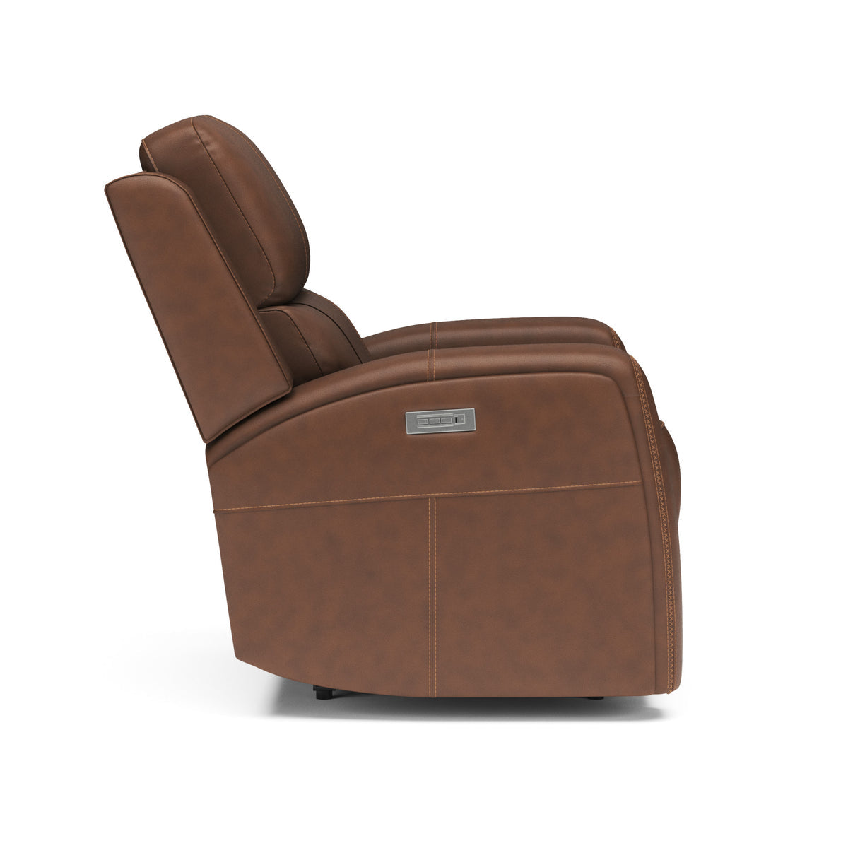 Flex Steel Linden Leather Power Recliner with Power Headrest & Lumbar