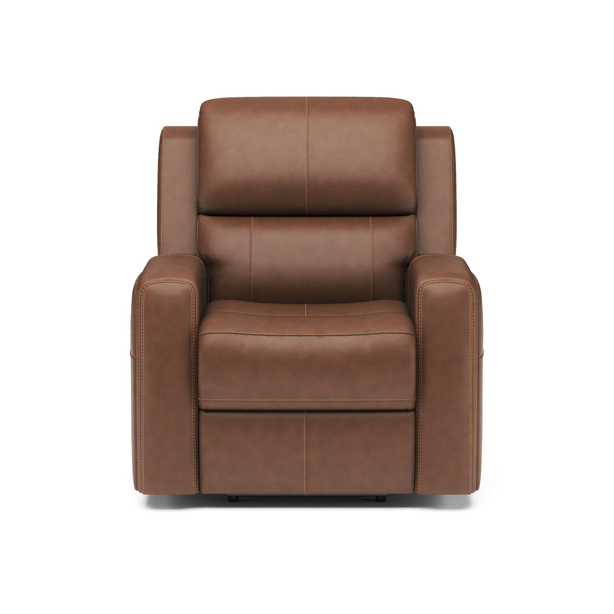 Flex Steel Linden Leather Power Recliner with Power Headrest & Lumbar