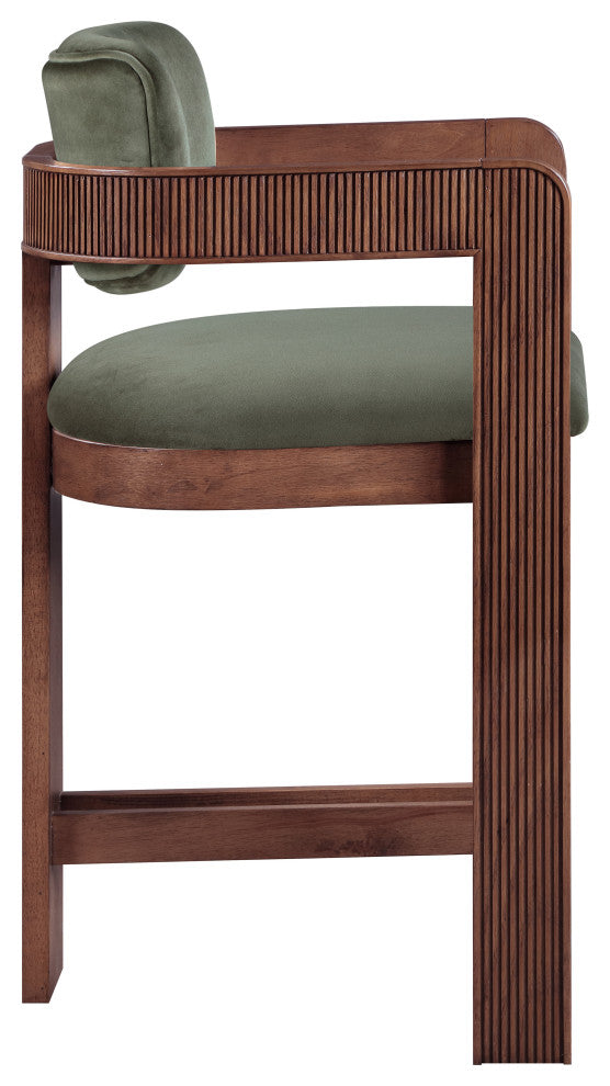 Nacha Green Vevlet Counter Stool Also Available In Dining Chairs