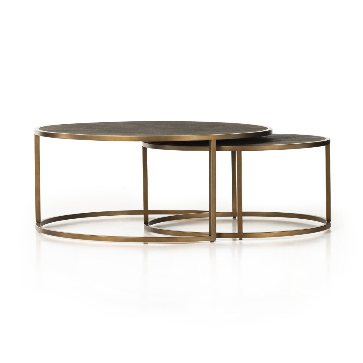 Four Hands Shag Green Nesting Coffee Tables