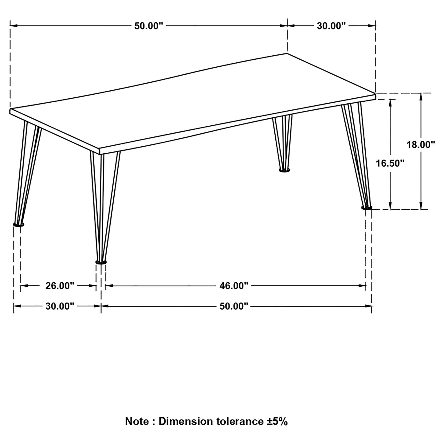 Zander Coffee Table with Hairpin Leg