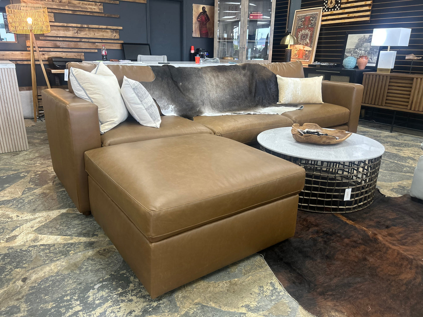 Bassett Leather Beckham Modular Sectional