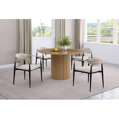 Round 48-Inch Wood Top Dining Table Natural