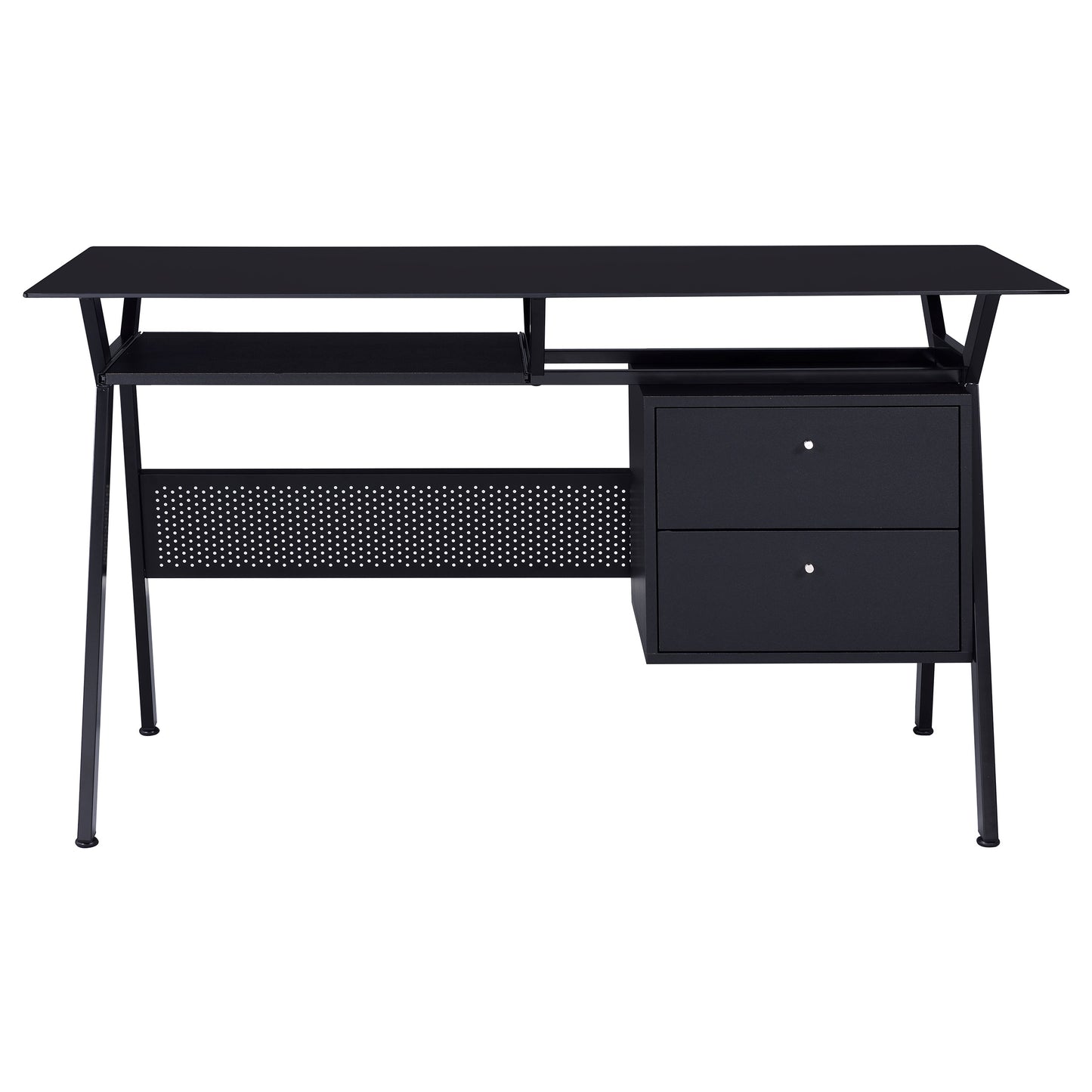Weaving 2-Drawer Metal Computer Desk