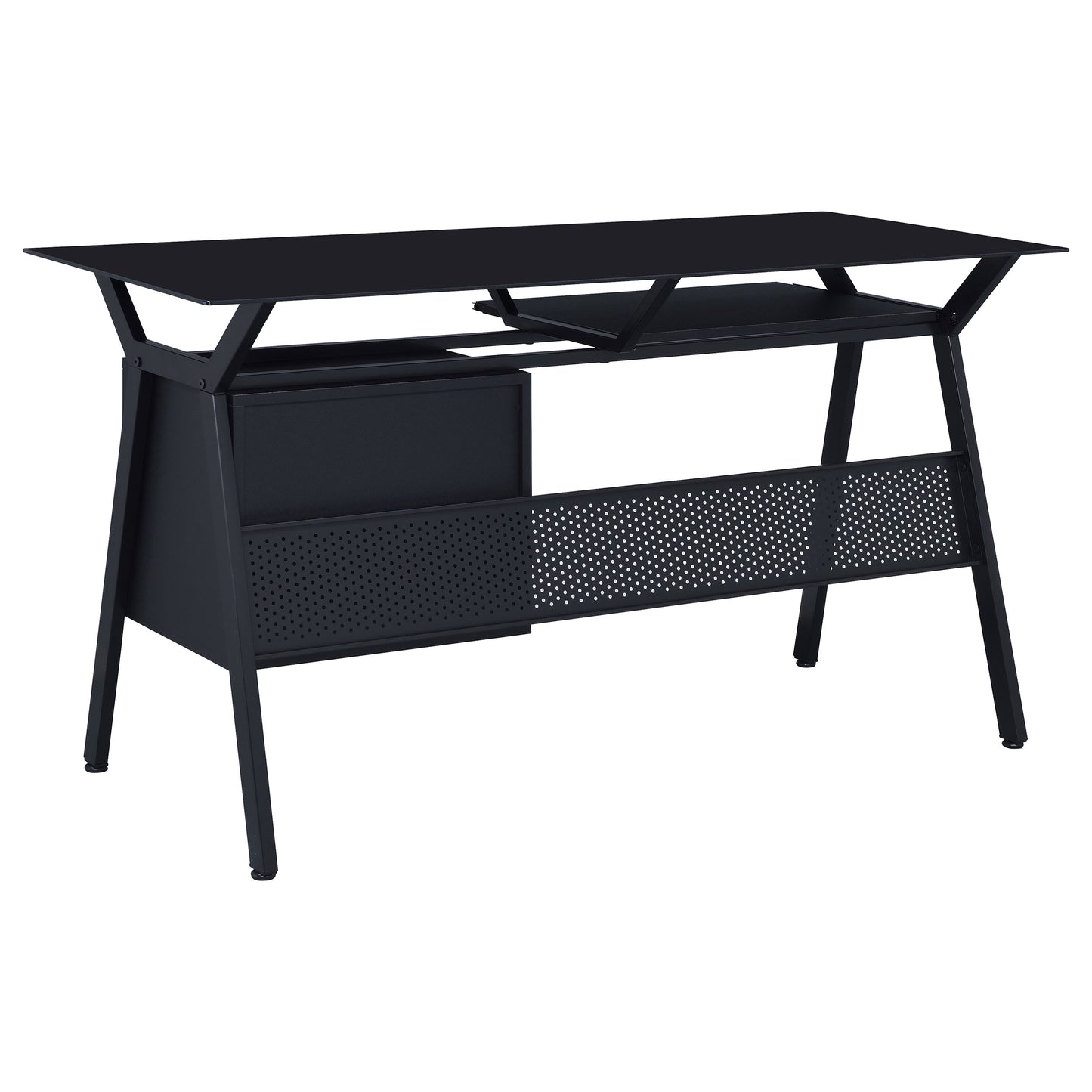 Weaving 2-Drawer Metal Computer Desk