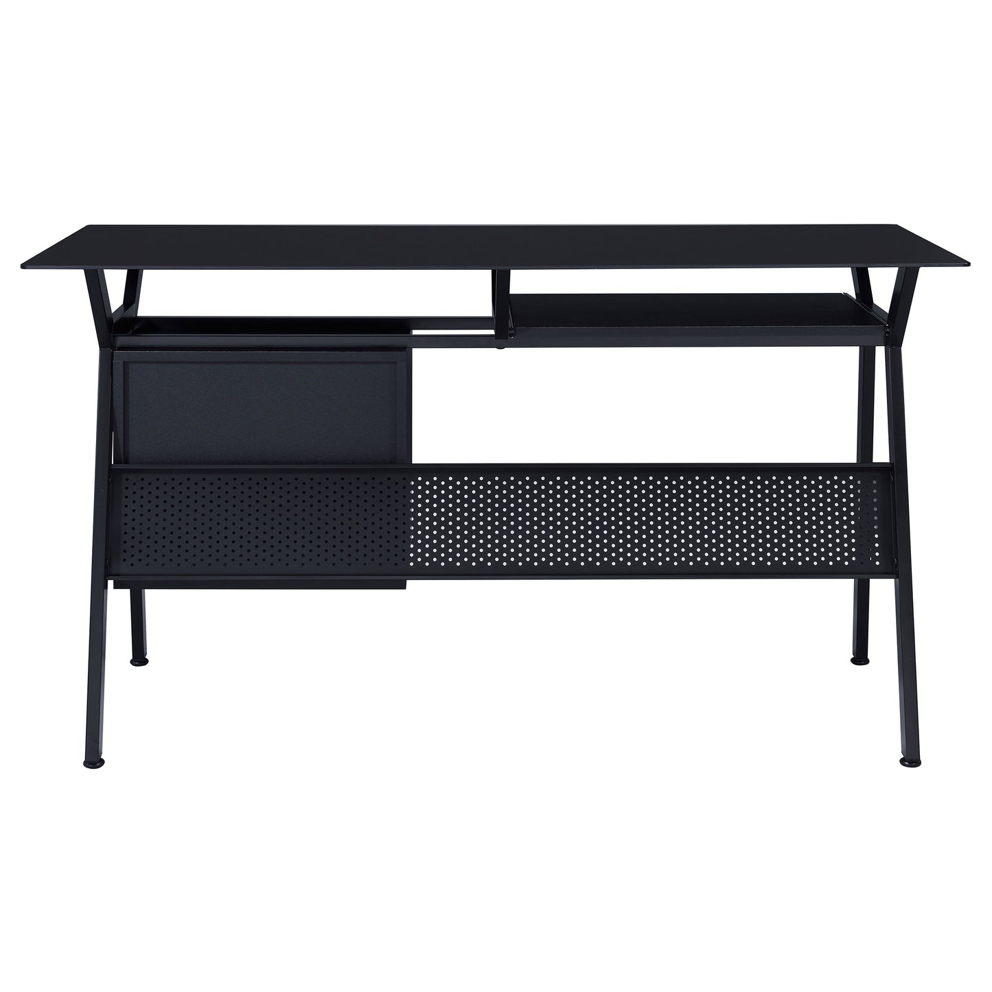 Weaving 2-Drawer Metal Computer Desk