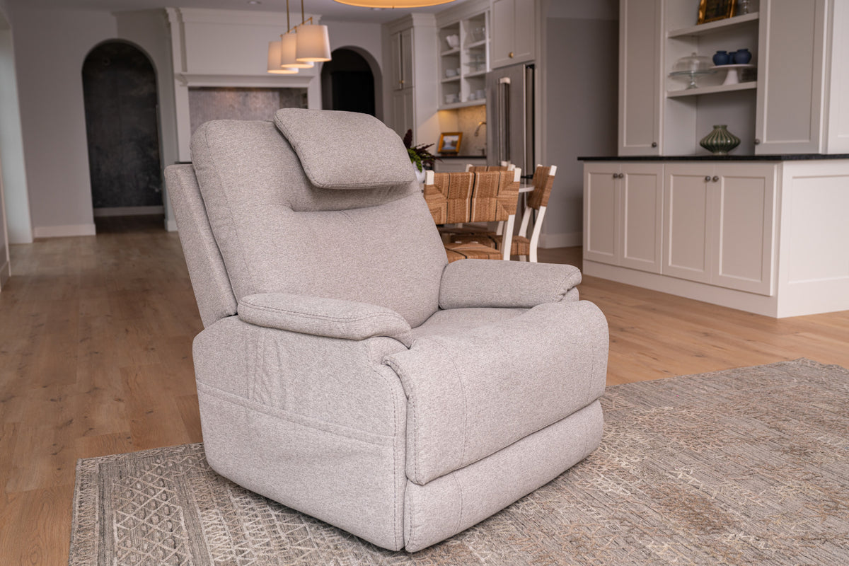 Flex Steel Zecliner Model 1 Dove Fabric Power Lift Sleep Chair