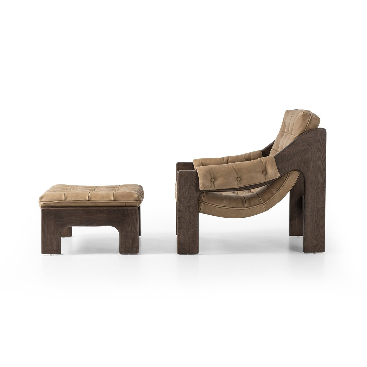 Four Hands Halston Chair With Ottoman