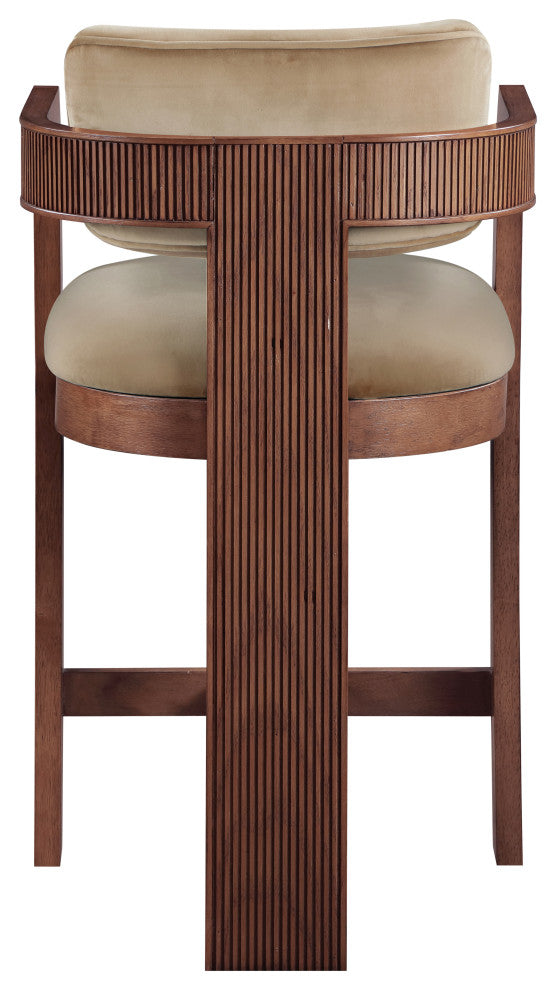 Nacha Counter Stool In Beige Velvet
