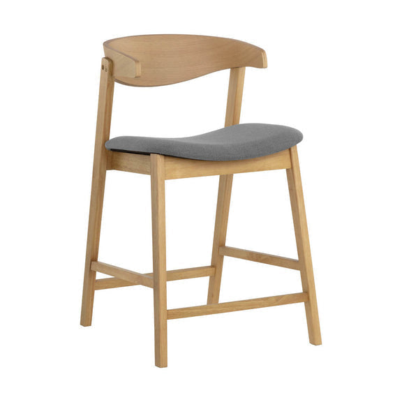 Natural Wood Dark Gray Stool
