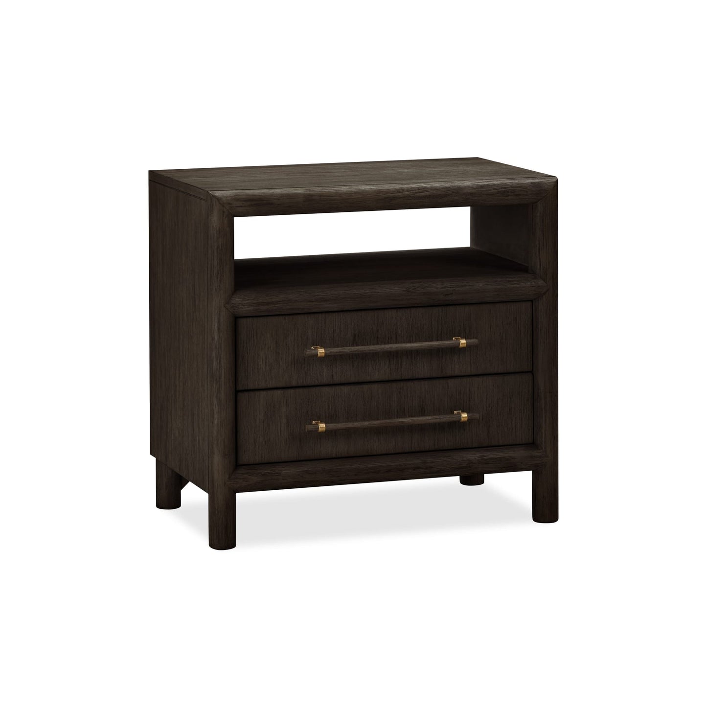 Dorsey Two Drawer USB-charging Nightstand in Basalt Grey