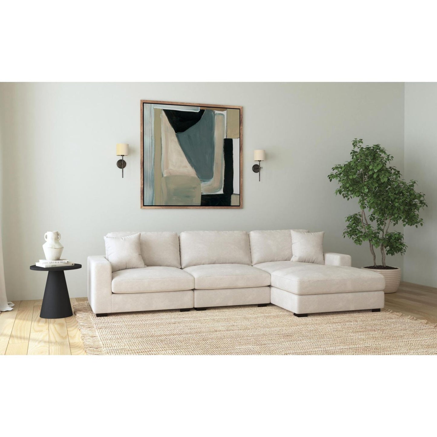 Mesa Sectional in Stone White