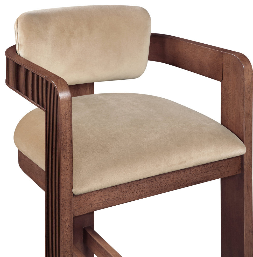 Nacha Counter Stool In Beige Velvet