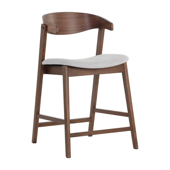 Walnut Light Gray Counter Stools