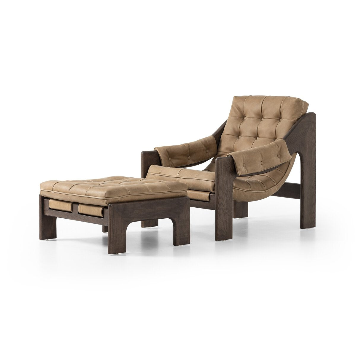 Four Hands Halston Chair With Ottoman