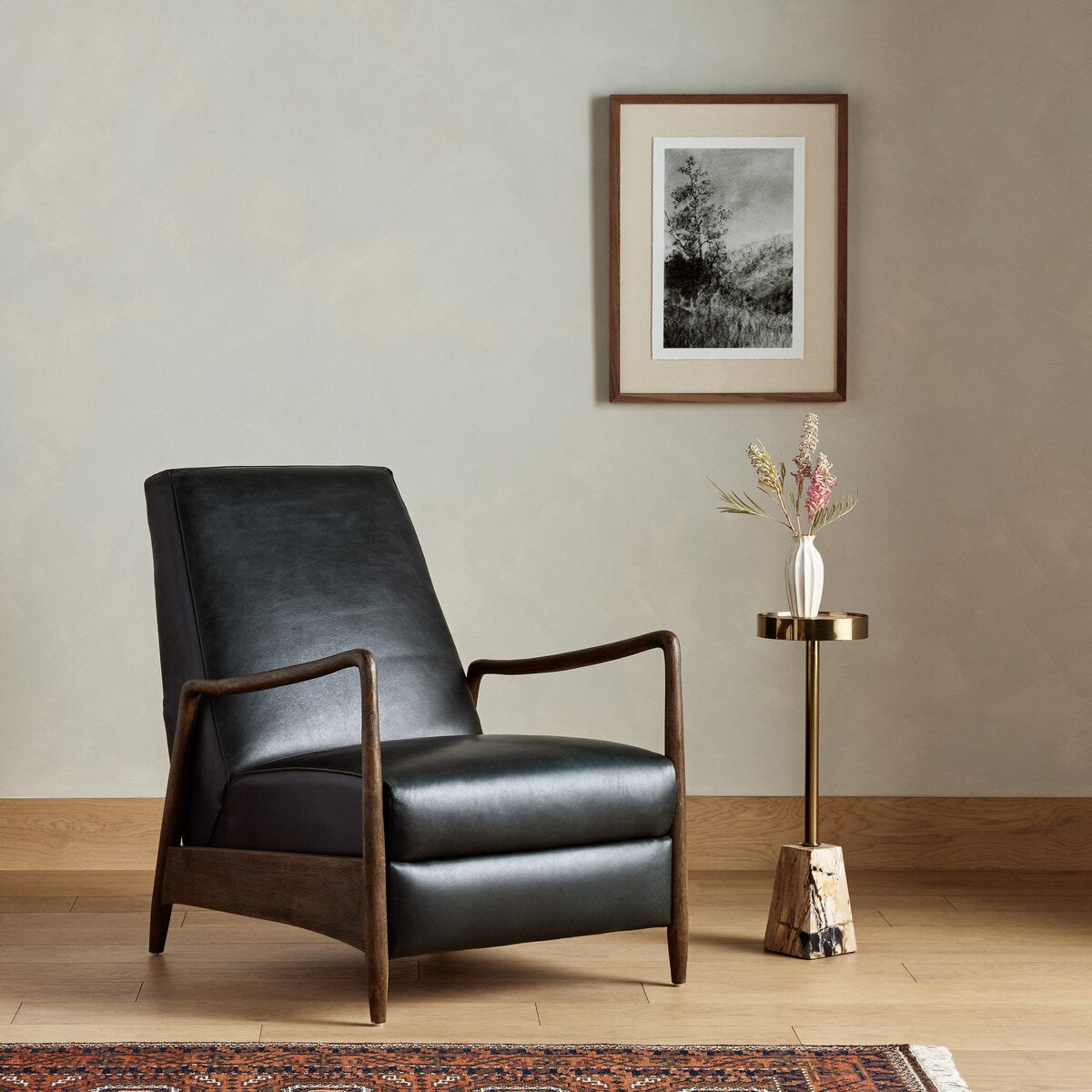 Braden Four Hands Recliner Dakota Black