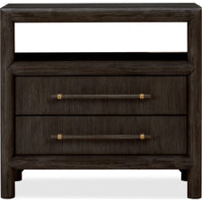 Dorsey Two Drawer USB-charging Nightstand in Basalt Grey