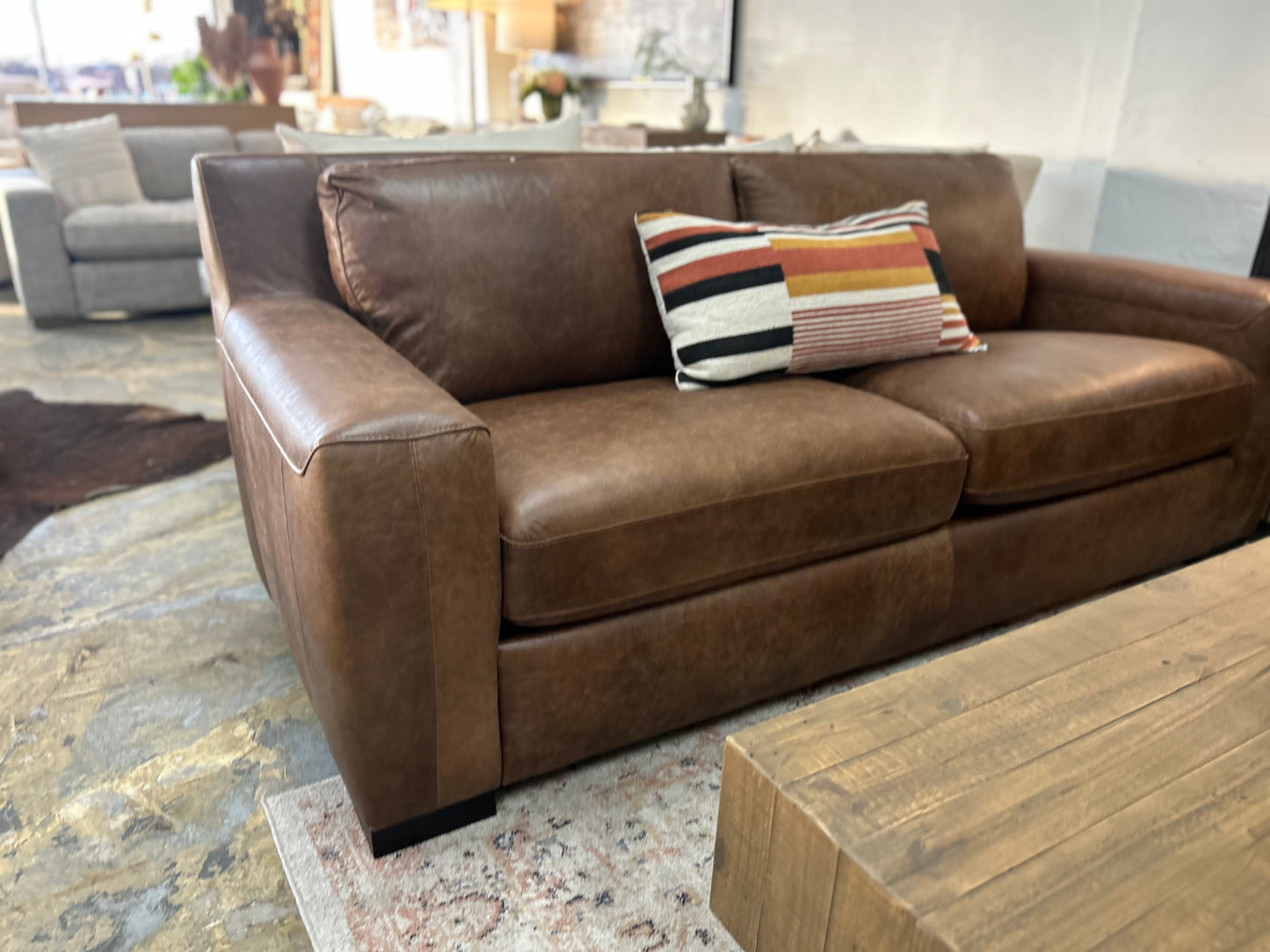Retro Cinnamon 2 Cushion Sofa