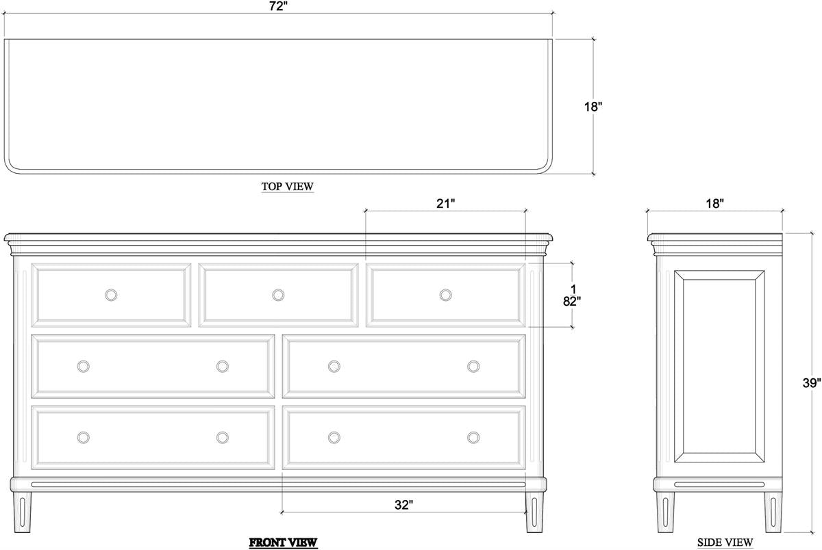Hayward 7 Drawer Dresser Fruit Wood