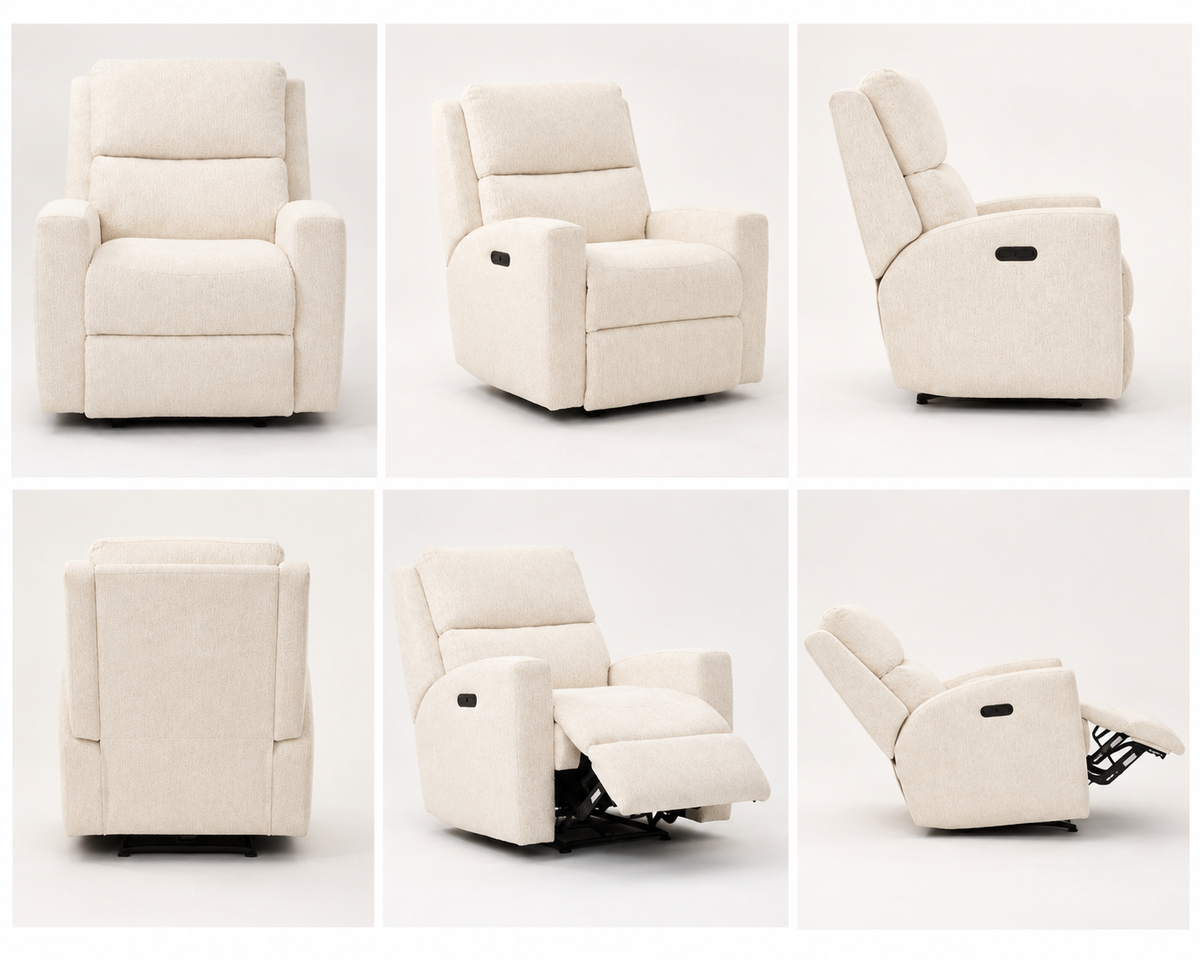 Catalina Fabric Power Rocking Recliner with Power Headrest