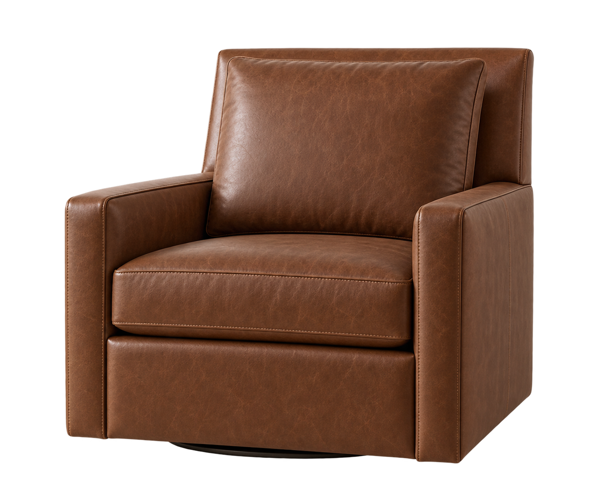 Phillip Swivel Glide In Chestnut Leather