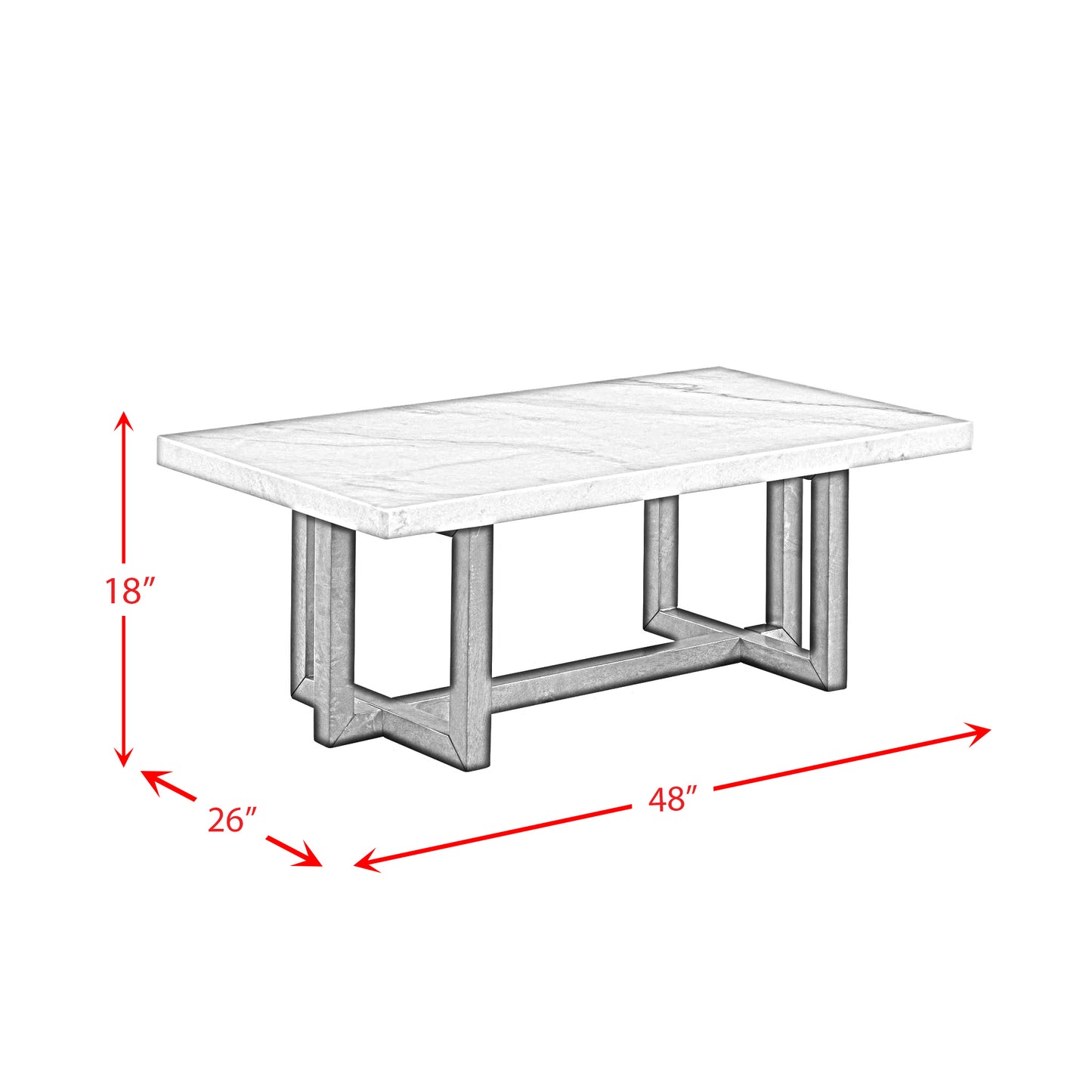 Morris Coffee Table W/ White Marble Top