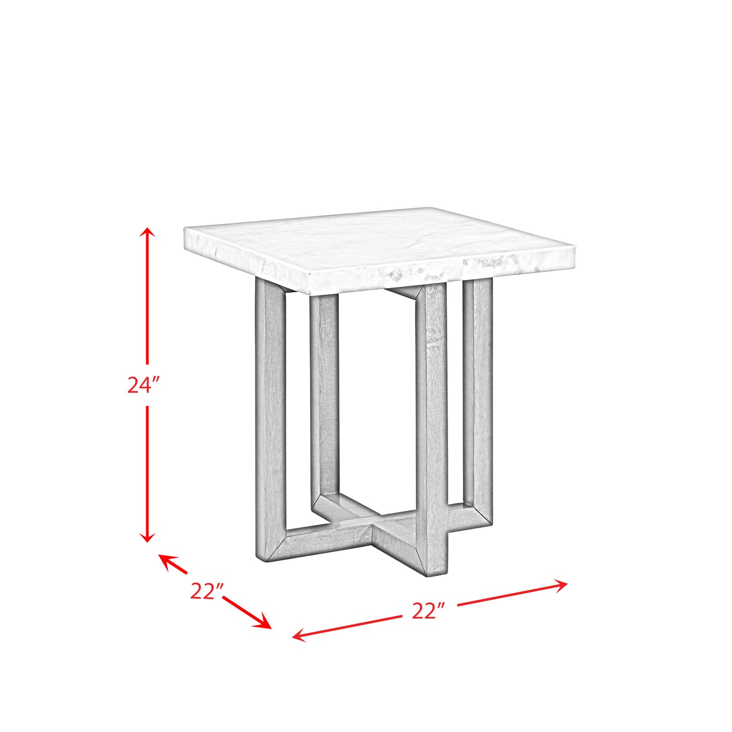 Morris End Table W/ White Marble Top