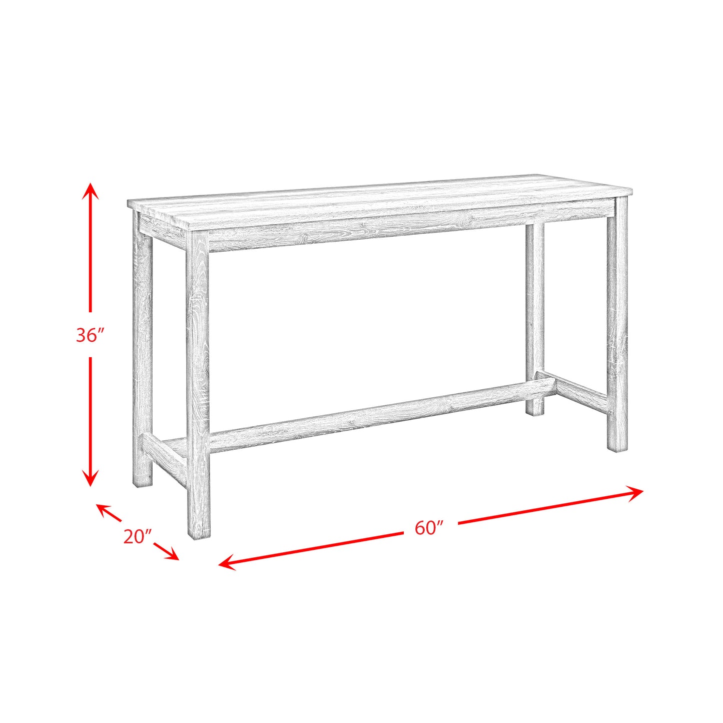 Oak Lawn Bar Table & Three Stools