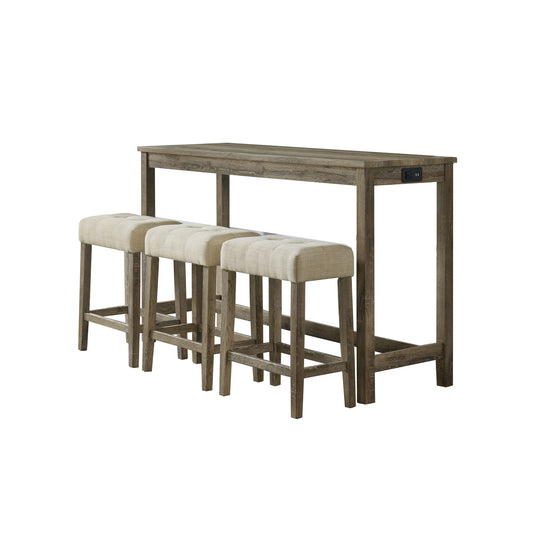 Oak Lawn Bar Table & Three Stools
