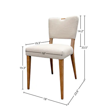 LUELLA DINING CHAIR - SANDY BEIGE/COOL BROWN LEGS