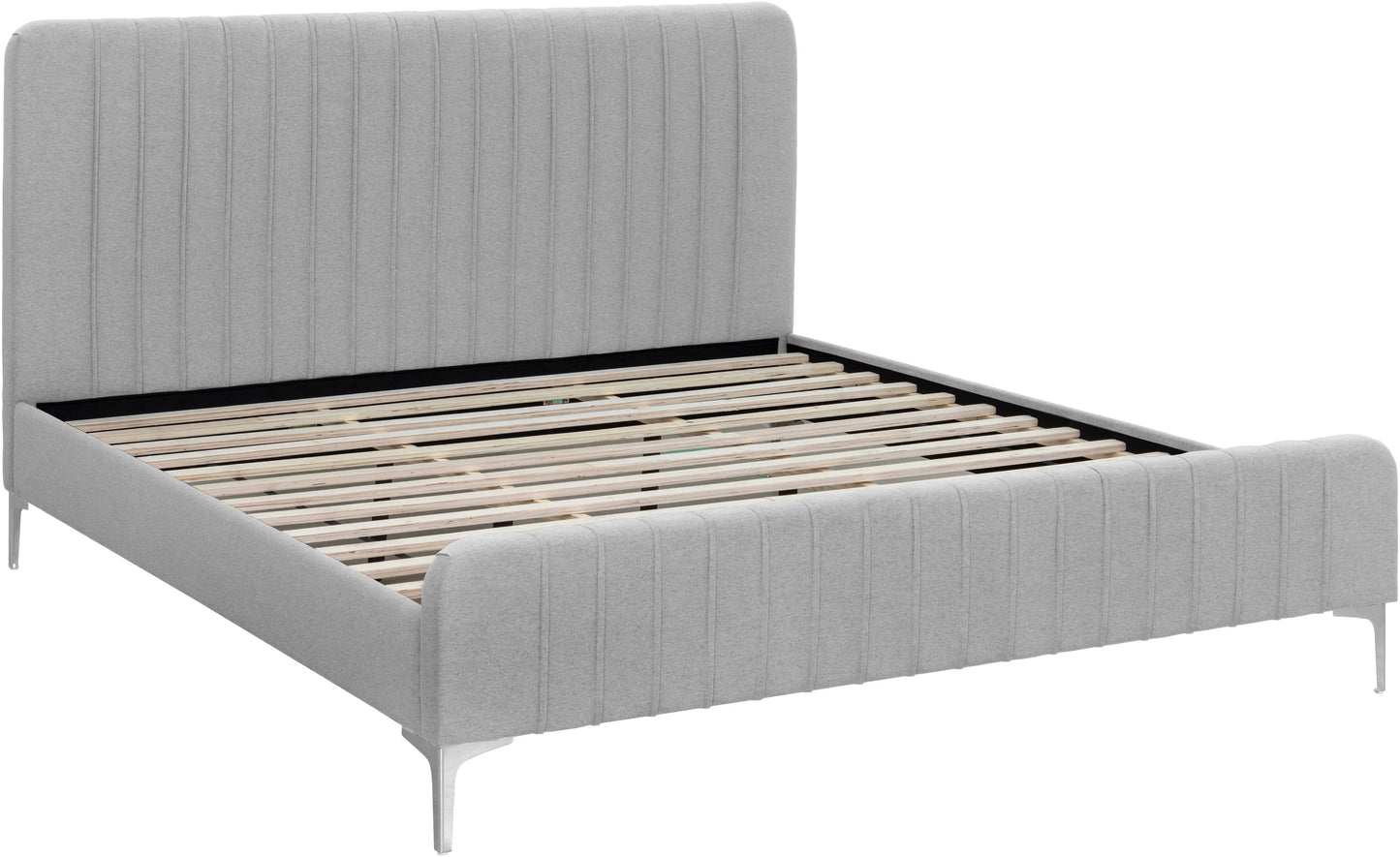 Suntan Modern King Bed (Heidi-Light Grey)
