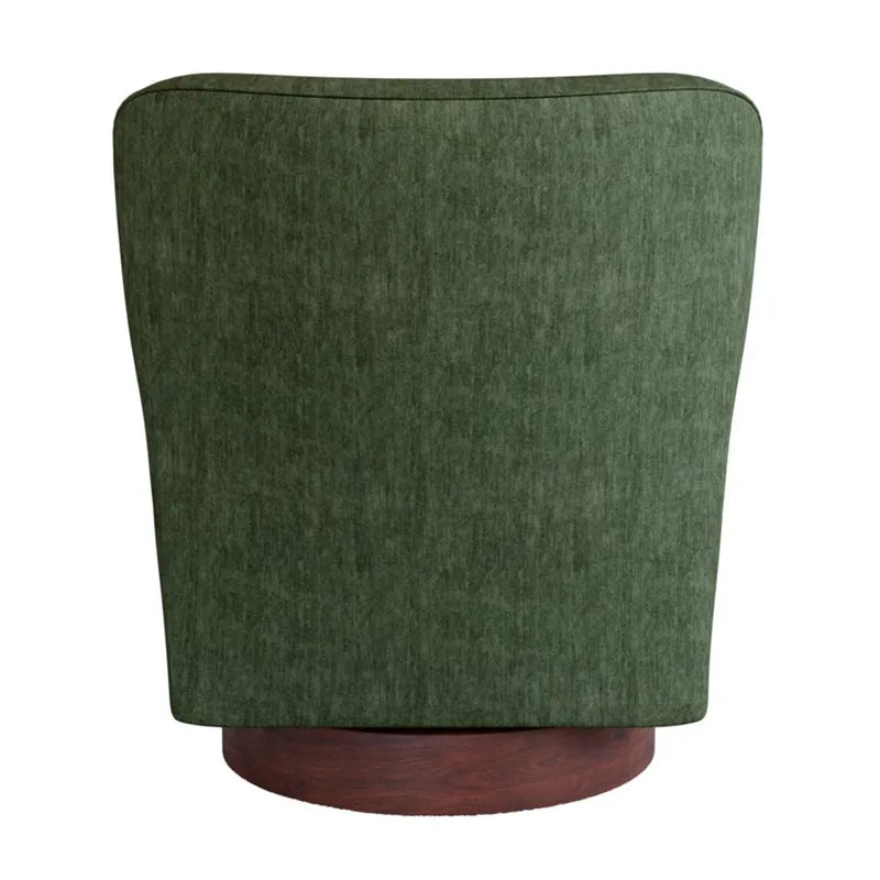 Lara Swivel Chair w/Wood Base - Moss