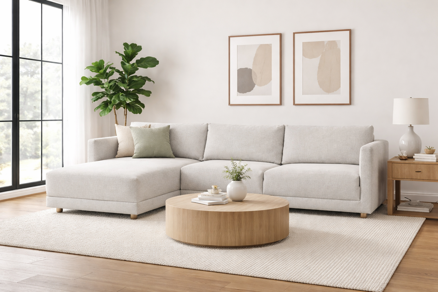 Braxton 2-Piece Sectional-LAF Chaise in Jute