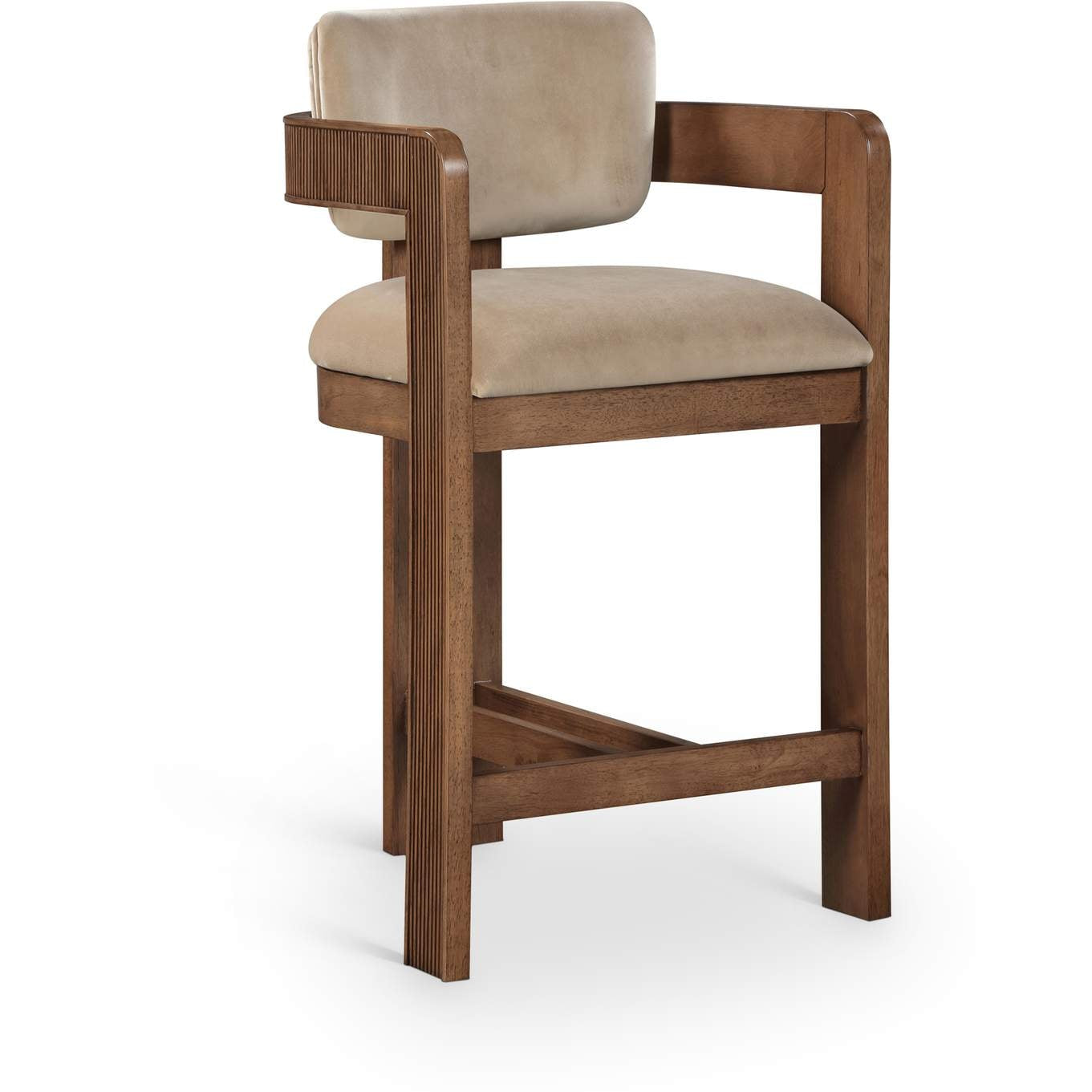 Nacha Counter Stool In Beige Velvet Also Available In Dining Chairs