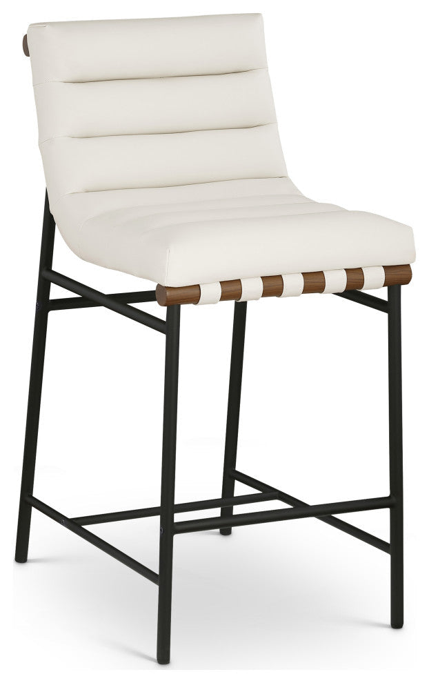 Vegan Leather Counter Stool