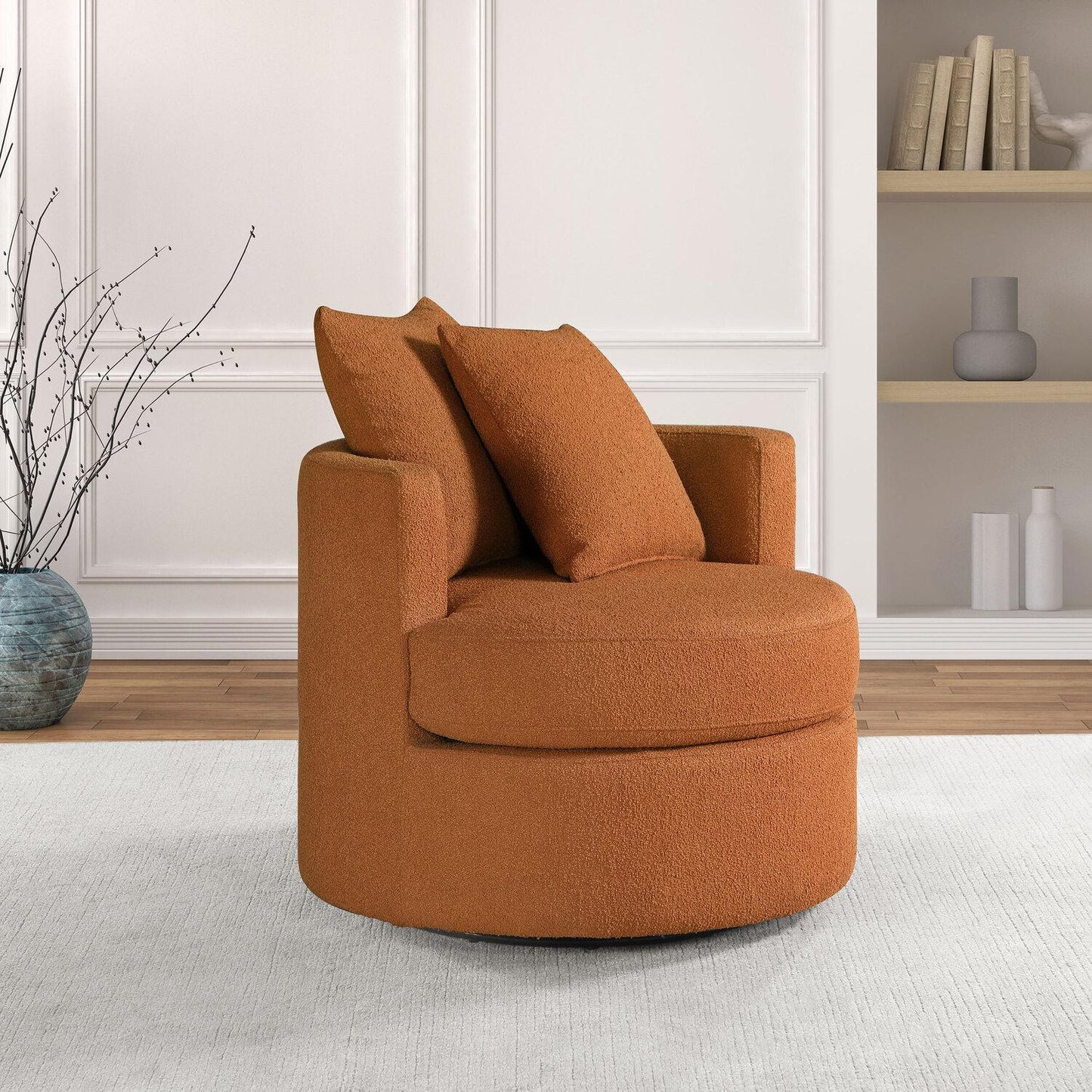 Burnt Orange Swivel Chair