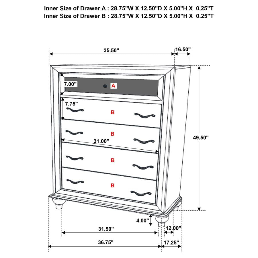 Barzini 5-drawer Chest