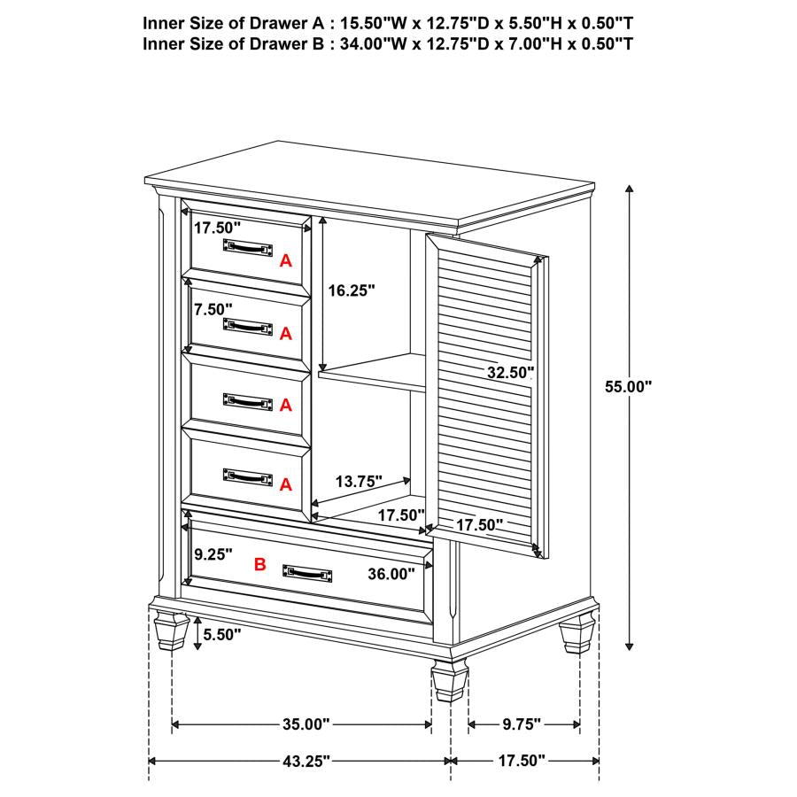 Franco 5-drawer Door Chest