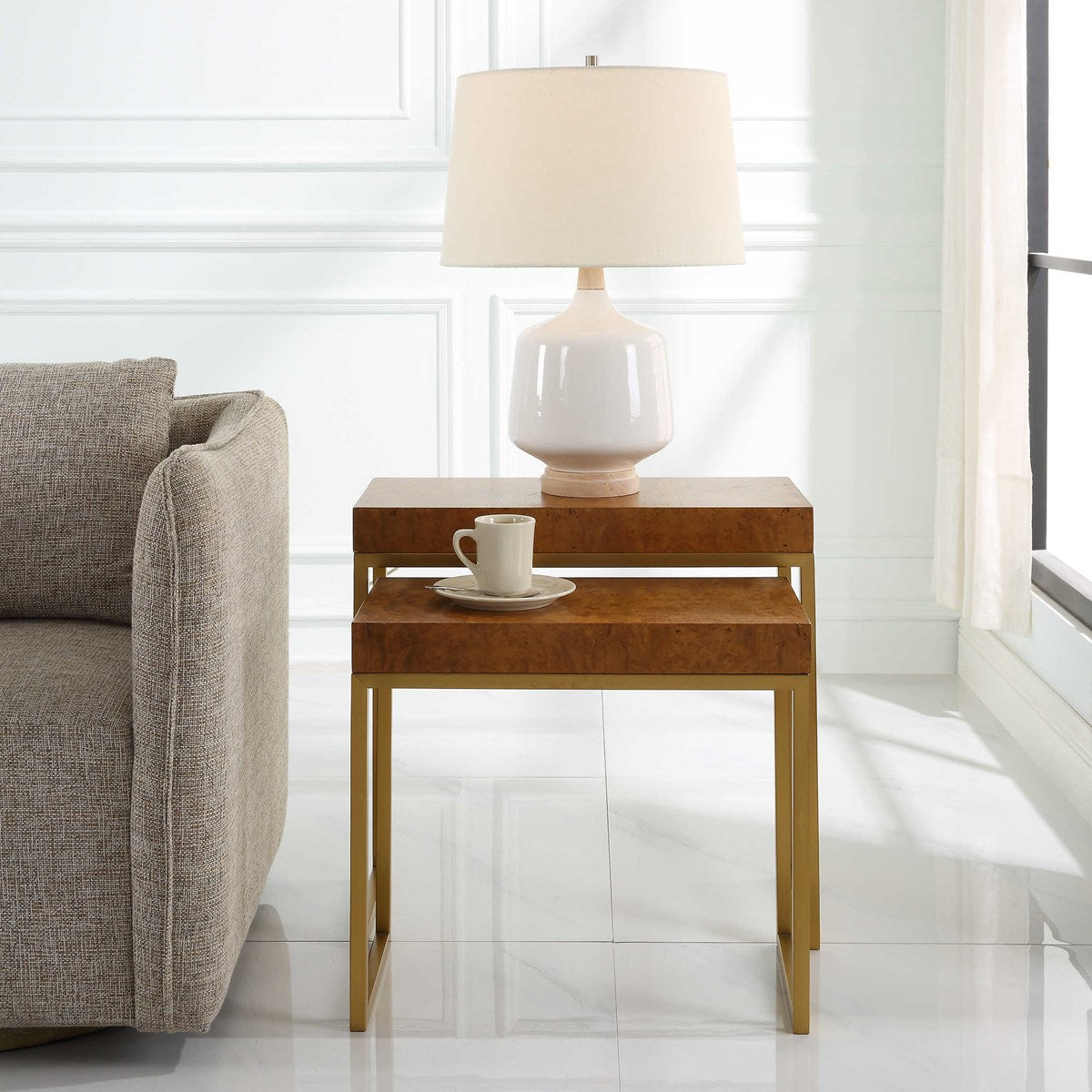 Burl-esque Nesting Tables, S/2