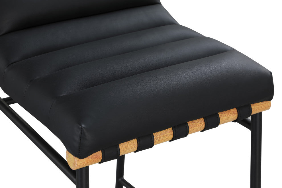 Black vegan leather Counter Stools