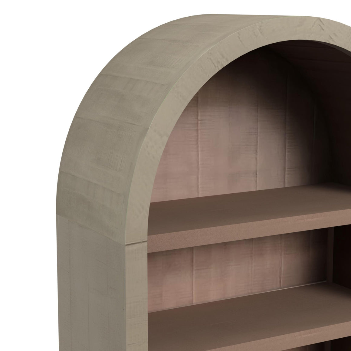 Arched Top Wood Bookcase - Natural