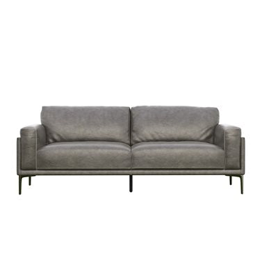 Charcoal Leather Modern Sofa | New Arrival