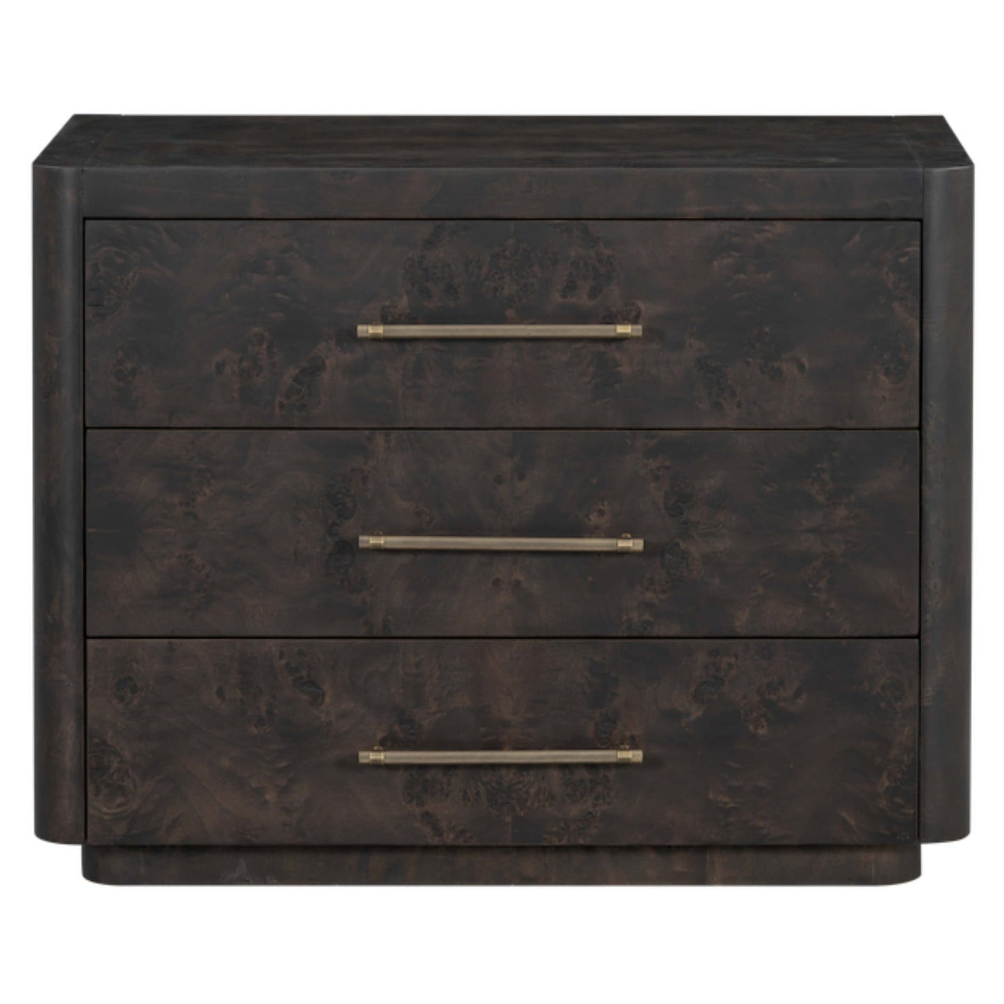 Alder & Tweed Marshall 3 Drawer Nightstand, Chocolate