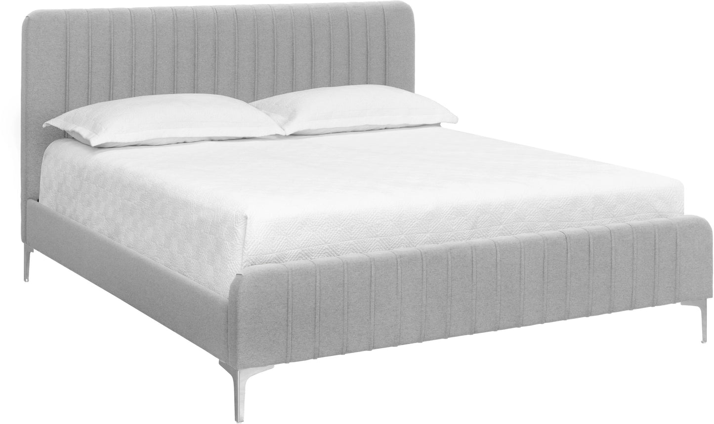 Suntan Modern King Bed (Heidi-Light Grey)