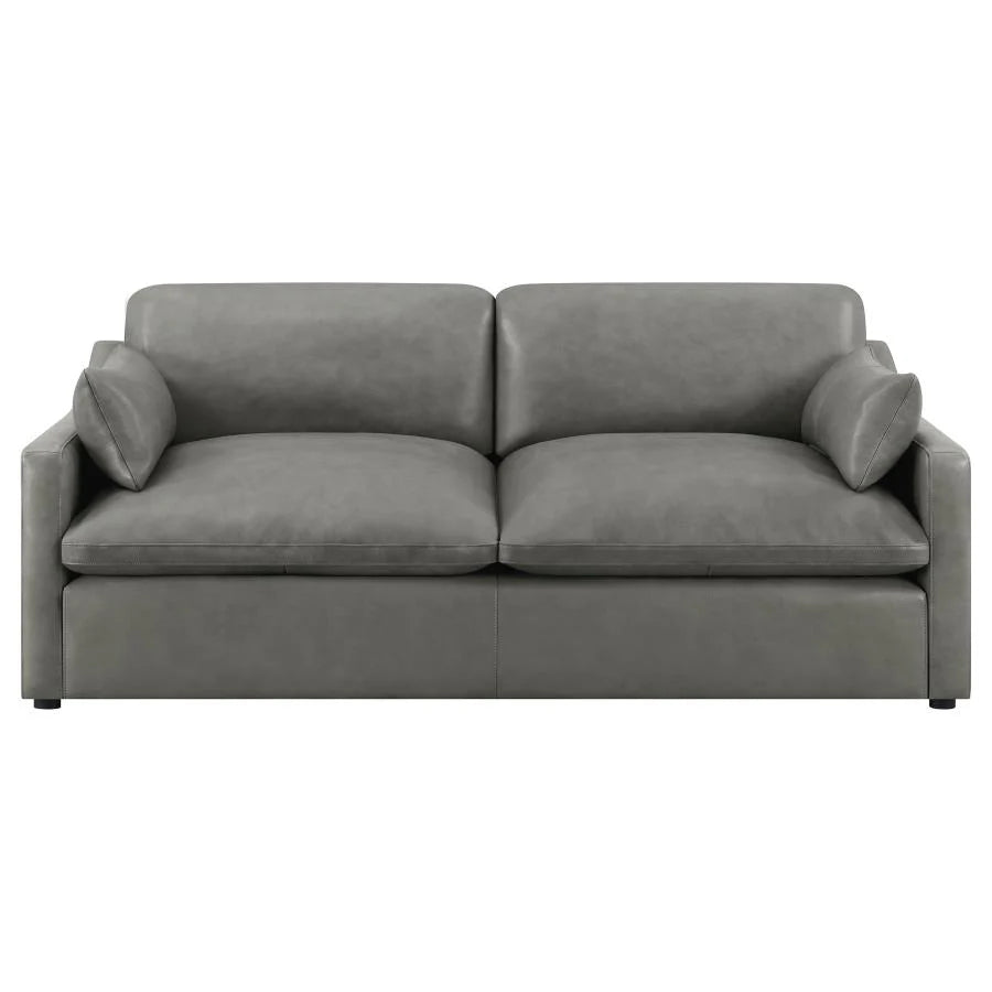 Leather Cloud Gray Sofa